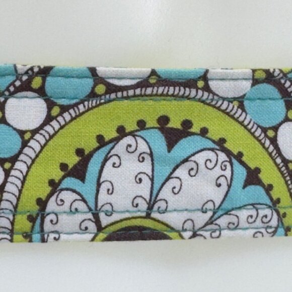 VERA BRADLEY Reversible Fabric Belt Wooden Buckle Blue & Green Floral Patterns - Picture 9 of 11